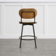 Circle 55 Cream White 27.2-in H Counter height Upholstered Swivel Metal Bar Stool 2 -Pack