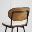 Circle 55 Cream White 27.2-in H Counter height Upholstered Swivel Metal Bar Stool 2 -Pack