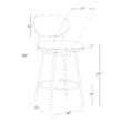 Circle 55 Cream White 27.2-in H Counter height Upholstered Swivel Metal Bar Stool 2 -Pack