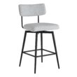 Circle 55 White (Multi-Colored) 27.4-in H Counter height Upholstered Swivel Metal Bar Stool 2 -Pack