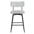 Circle 55 White (Multi-Colored) 27.4-in H Counter height Upholstered Swivel Metal Bar Stool 2 -Pack