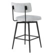 Circle 55 White (Multi-Colored) 27.4-in H Counter height Upholstered Swivel Metal Bar Stool 2 -Pack