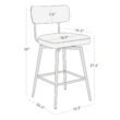 Circle 55 White (Multi-Colored) 27.4-in H Counter height Upholstered Swivel Metal Bar Stool 2 -Pack