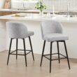 Circle 55 White (Multi-Colored) 27-in H Counter height Upholstered Swivel Metal Bar Stool 2 -Pack