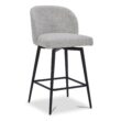 Circle 55 White (Multi-Colored) 27-in H Counter height Upholstered Swivel Metal Bar Stool 2 -Pack