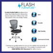 Flash Furniture Nicholas Dark Gray Mesh/White Frame Contemporary Adjustable Height Mesh Executive Chair