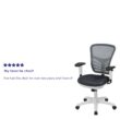 Flash Furniture Nicholas Dark Gray Mesh/White Frame Contemporary Adjustable Height Mesh Executive Chair