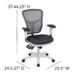 Flash Furniture Nicholas Dark Gray Mesh/White Frame Contemporary Adjustable Height Mesh Executive Chair