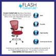 Flash Furniture Nicholas Red Mesh/White Frame Contemporary Adjustable Height Swivel Mesh Executive Chair