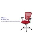 Flash Furniture Nicholas Red Mesh/White Frame Contemporary Adjustable Height Swivel Mesh Executive Chair
