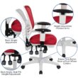 Flash Furniture Nicholas Red Mesh/White Frame Contemporary Adjustable Height Swivel Mesh Executive Chair