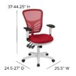 Flash Furniture Nicholas Red Mesh/White Frame Contemporary Adjustable Height Swivel Mesh Executive Chair