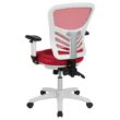 Flash Furniture Nicholas Red Mesh/White Frame Contemporary Adjustable Height Swivel Mesh Executive Chair