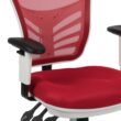 Flash Furniture Nicholas Red Mesh/White Frame Contemporary Adjustable Height Swivel Mesh Executive Chair