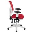 Flash Furniture Nicholas Red Mesh/White Frame Contemporary Adjustable Height Swivel Mesh Executive Chair