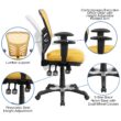 Flash Furniture Nicholas Yellow-orange/black Frame Contemporary Adjustable Height Swivel Mesh Executive Chair
