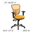 Flash Furniture Nicholas Yellow-orange/black Frame Contemporary Adjustable Height Swivel Mesh Executive Chair