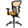 Flash Furniture Nicholas Yellow-orange/black Frame Contemporary Adjustable Height Swivel Mesh Executive Chair