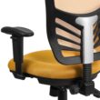 Flash Furniture Nicholas Yellow-orange/black Frame Contemporary Adjustable Height Swivel Mesh Executive Chair