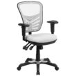 Flash Furniture Nicholas White/Black Frame Contemporary Adjustable Height Swivel Mesh Executive Chair