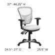 Flash Furniture Nicholas White/Black Frame Contemporary Adjustable Height Swivel Mesh Executive Chair