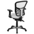 Flash Furniture Nicholas White/Black Frame Contemporary Adjustable Height Swivel Mesh Executive Chair