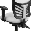 Flash Furniture Nicholas White/Black Frame Contemporary Adjustable Height Swivel Mesh Executive Chair