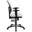 Flash Furniture Nicholas White/Black Frame Contemporary Adjustable Height Swivel Mesh Executive Chair