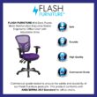 Flash Furniture Nicholas Purple/Black Frame Contemporary Adjustable Height Swivel Mesh Executive Chair