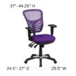 Flash Furniture Nicholas Purple/Black Frame Contemporary Adjustable Height Swivel Mesh Executive Chair
