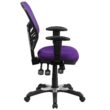 Flash Furniture Nicholas Purple/Black Frame Contemporary Adjustable Height Swivel Mesh Executive Chair