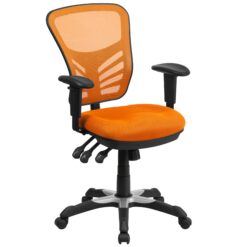 Flash Furniture Nicholas Orange/Black Frame Contemporary Adjustable Height Swivel Mesh Executive Chair