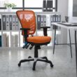 Flash Furniture Nicholas Orange/Black Frame Contemporary Adjustable Height Swivel Mesh Executive Chair