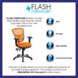 Flash Furniture Nicholas Orange/Black Frame Contemporary Adjustable Height Swivel Mesh Executive Chair
