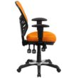 Flash Furniture Nicholas Orange/Black Frame Contemporary Adjustable Height Swivel Mesh Executive Chair
