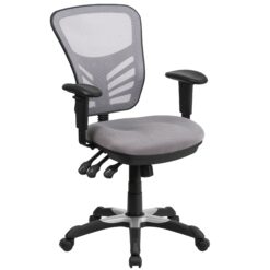 Flash Furniture Nicholas Gray/Black Frame Contemporary Adjustable Height Swivel Mesh Executive Chair
