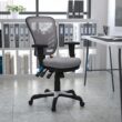 Flash Furniture Nicholas Gray/Black Frame Contemporary Adjustable Height Swivel Mesh Executive Chair