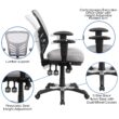 Flash Furniture Nicholas Gray/Black Frame Contemporary Adjustable Height Swivel Mesh Executive Chair