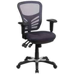 Flash Furniture Nicholas Dark Gray/Black Frame Contemporary Adjustable Height Swivel Mesh Executive Chair