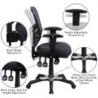 Flash Furniture Nicholas Dark Gray/Black Frame Contemporary Adjustable Height Swivel Mesh Executive Chair