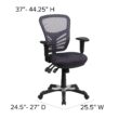 Flash Furniture Nicholas Dark Gray/Black Frame Contemporary Adjustable Height Swivel Mesh Executive Chair