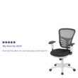 Flash Furniture Nicholas Black Mesh/White Frame Contemporary Adjustable Height Swivel Mesh Executive Chair