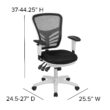 Flash Furniture Nicholas Black Mesh/White Frame Contemporary Adjustable Height Swivel Mesh Executive Chair