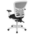 Flash Furniture Nicholas Black Mesh/White Frame Contemporary Adjustable Height Swivel Mesh Executive Chair