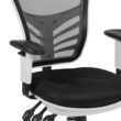Flash Furniture Nicholas Black Mesh/White Frame Contemporary Adjustable Height Swivel Mesh Executive Chair