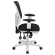 Flash Furniture Nicholas Black Mesh/White Frame Contemporary Adjustable Height Swivel Mesh Executive Chair