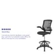 Flash Furniture Kale Black Contemporary Adjustable Height Swivel Mesh Drafting Chair
