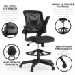 Flash Furniture Kale Black Contemporary Adjustable Height Swivel Mesh Drafting Chair