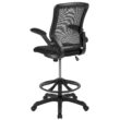 Flash Furniture Kale Black Contemporary Adjustable Height Swivel Mesh Drafting Chair