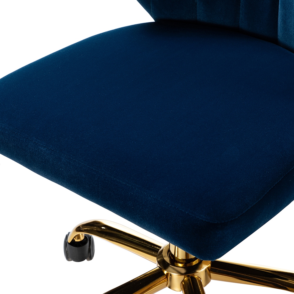 14 Karat Home Navy Contemporary Ergonomic Adjustable Height Swivel Polyester Task Chair 14 Karat Home Navy Contemporary Ergonomic Adjustable Height Swivel Polyester Task Chair